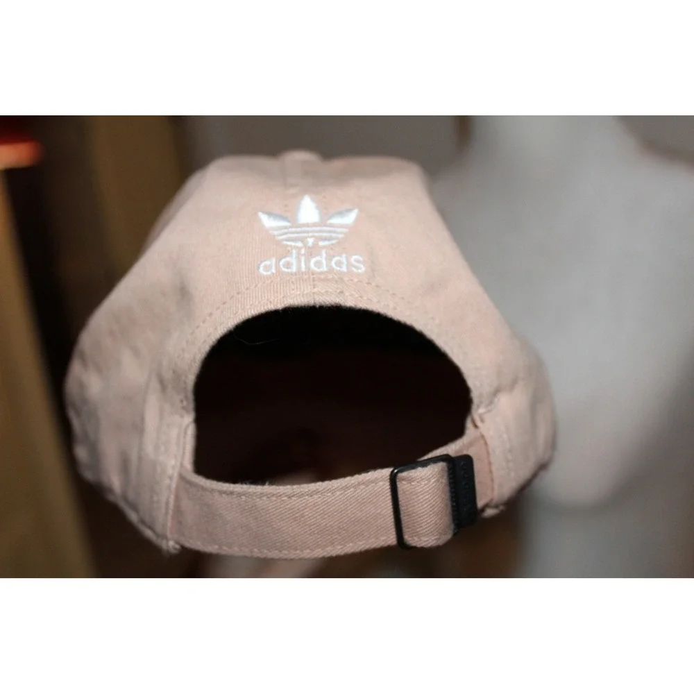 Adidas Originals Women Relaxed Strapback‎ Hat Blush Pink Cotton Trefoil Logo Cap